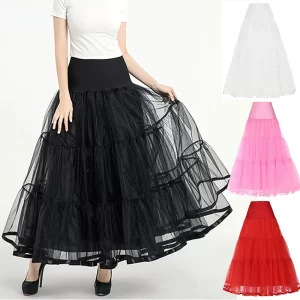 kf-S07612ce80f024d1790763a3b3fbe0cfde 99CM Free Long Women's 50s Ankle Length Petticoats Wedding Petticoat Slips Crinoline Underskirt for Prom Evening Wedding Dresses