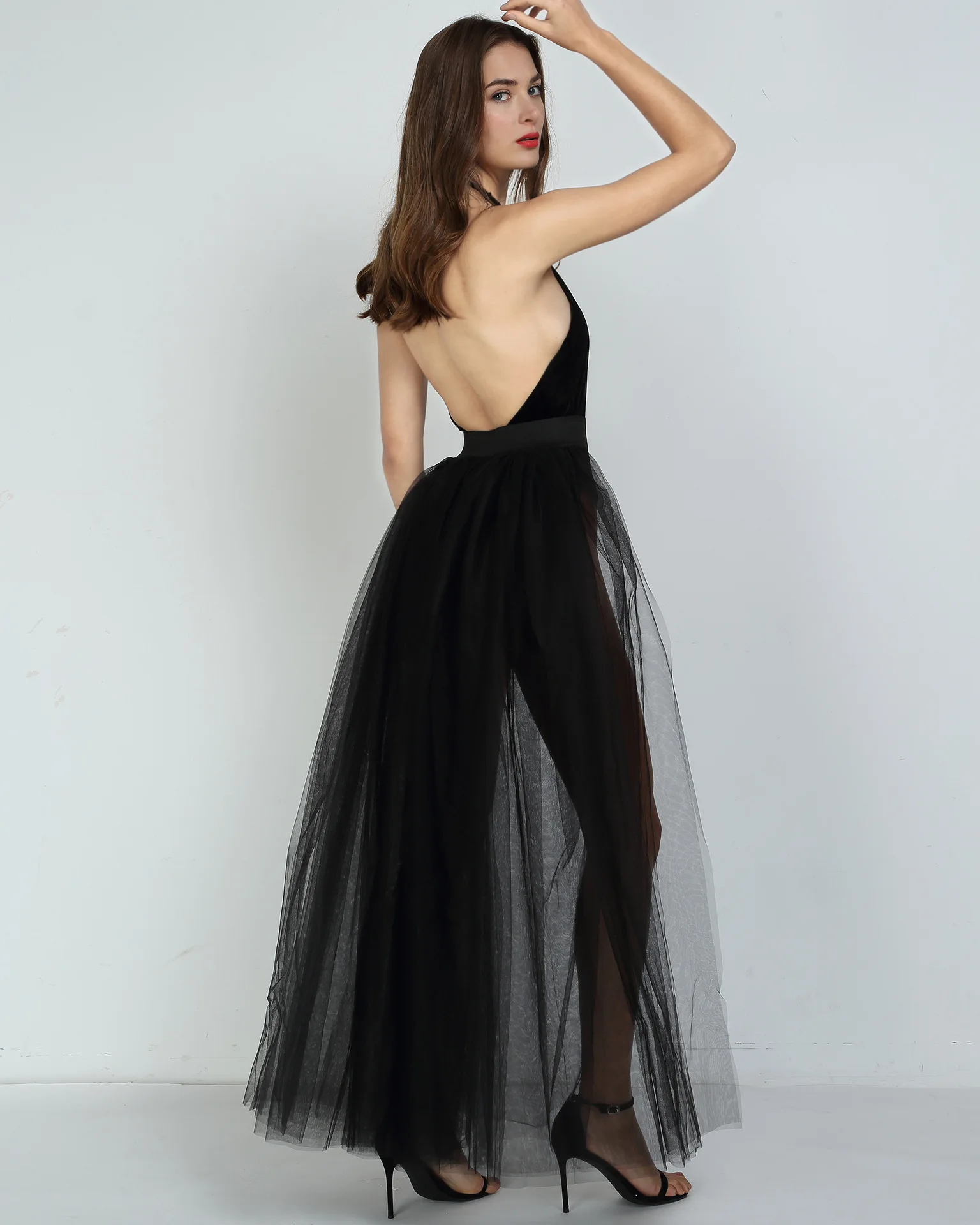 Women Maxi Long Tulle Overskirt Detachable Skirts for Party Gowns wedding dress Floor Length Wedding Bridesmaid Mesh Petticoat