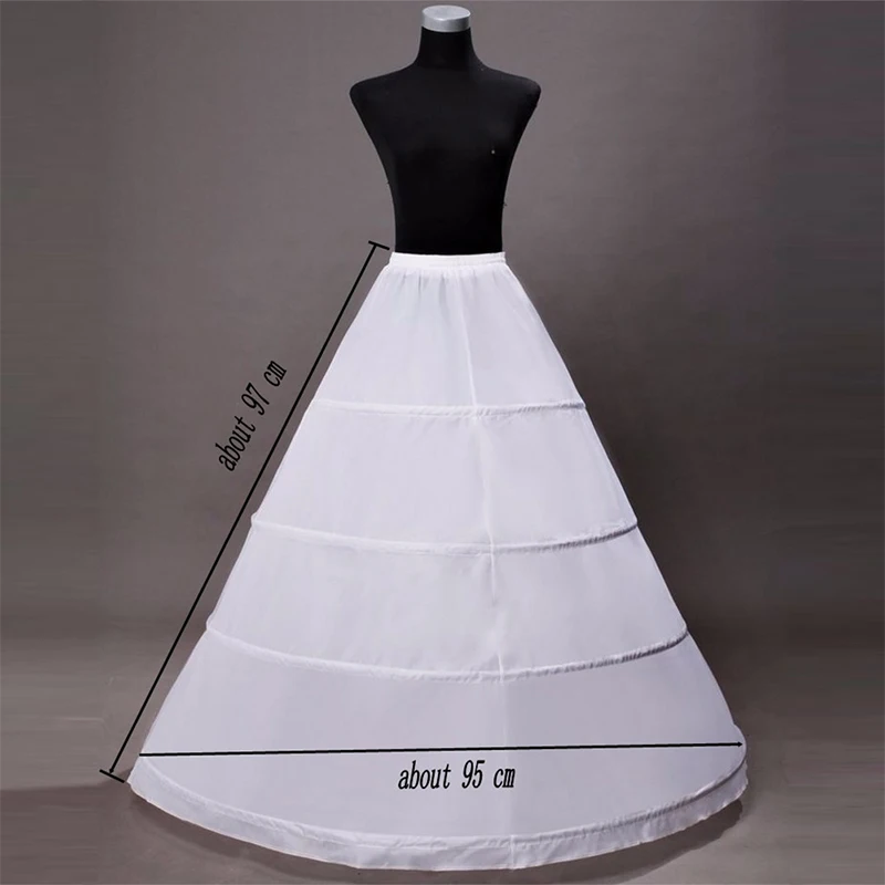 White 4 Hoops Ball Gown Petticoat Wedding Accessories Bride Crinoline Underskirt peticoat wedding dress costume adult petticoat - Image 3