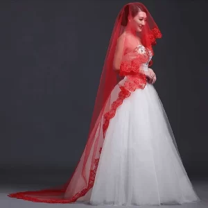 kf-Sf5c3b7a78c4b4765969264bde88d49298 2023 In Stock White Ivory Red Bridal Veil Ivory Lace Short Elbow Wedding Veil Appliques Long Cathedral Bride Veils 1.4M 2.8M